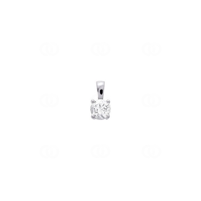 Pendentif solitaire or gris 750/18 ct avec zircone Ø 5mm - 3.3048.Z1