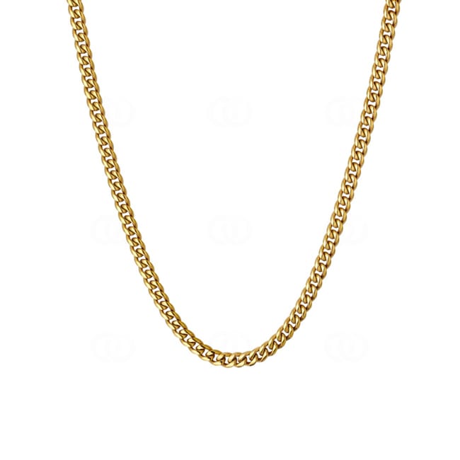 3mm Chaîne Cuban Link plaqué or jaune 3mm Chaîne Cuban Link plaqué or jaune - KE0019-G-3MM