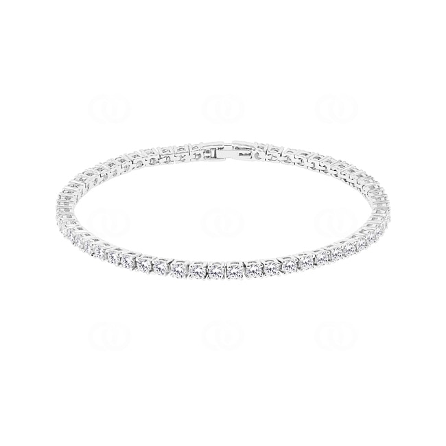3mm Tennis Bracelet White Gold plated with Cubic Zirconia 3mm Tennis Bracelet White Gold plated with Cubic Zirconia - AR0001-S-3MM