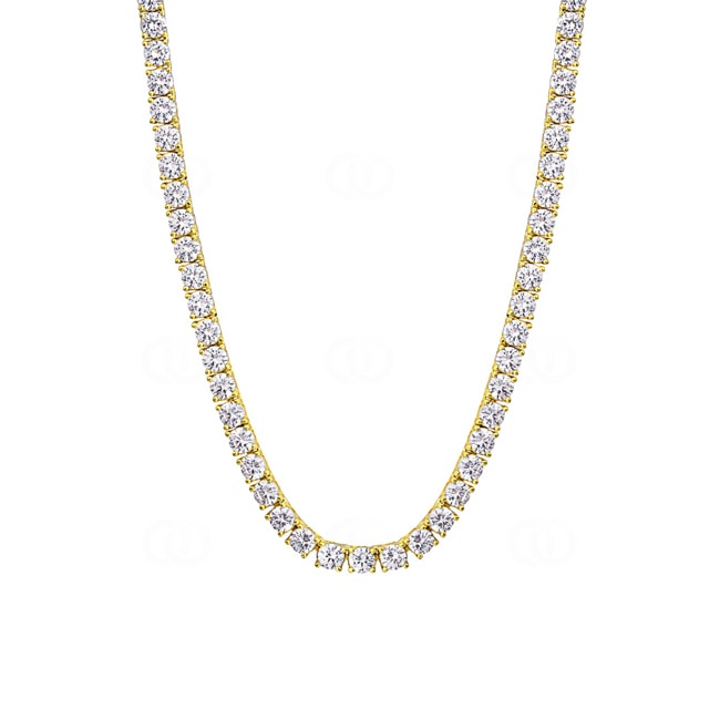 3mm Collier Tennis plaqué or jaune avec zircones 3mm Collier Tennis plaqué or jaune avec zircones - KE0001-G-3MM