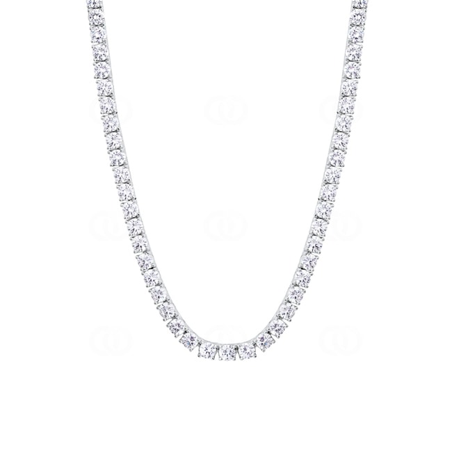 3mm Collier Tennis plaqué or gris avec zircones - KE0001-S-3MM