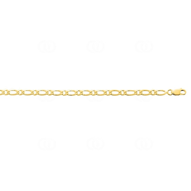 4.0mm Flat Figaro Bracelet 1+1 375/9 K Yellow Gold - 9K518.4A