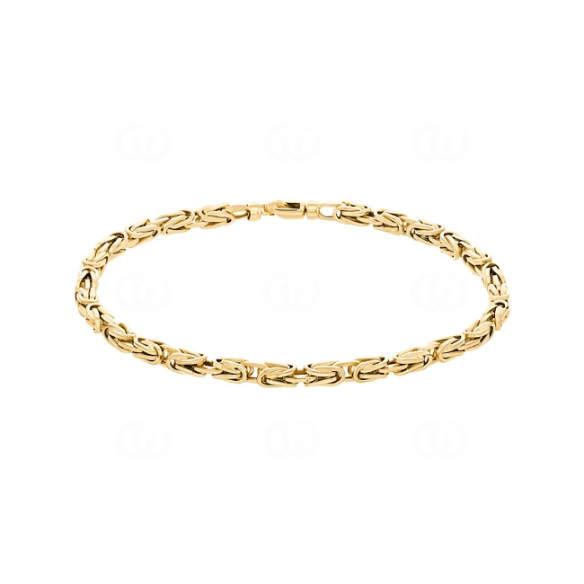 4.0mm Classic Byzantine Bracelet Semi Solid 750/18 K Yellow Gold - AR-4400-GG