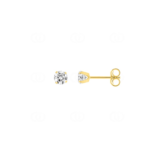 4.0mm Zircone clous d'oreilles or jaune 375/9 ct - 29SG92JZ