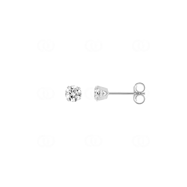 4.0mm Cubic Zirconia Stud Earrings 375/9 K White Gold - 29SG92GZ