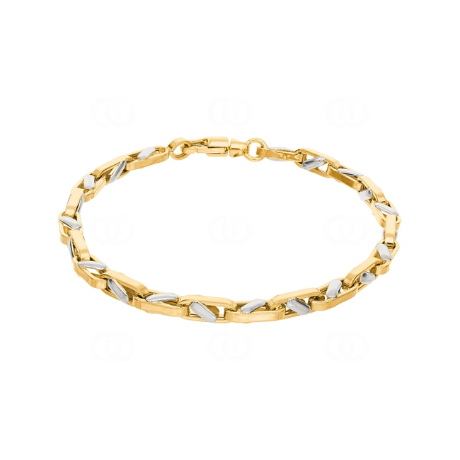 4.5mm Fantasiearmband 750/18 K Gelb-/ Weissgold halbmassiv - AR-0098-GW