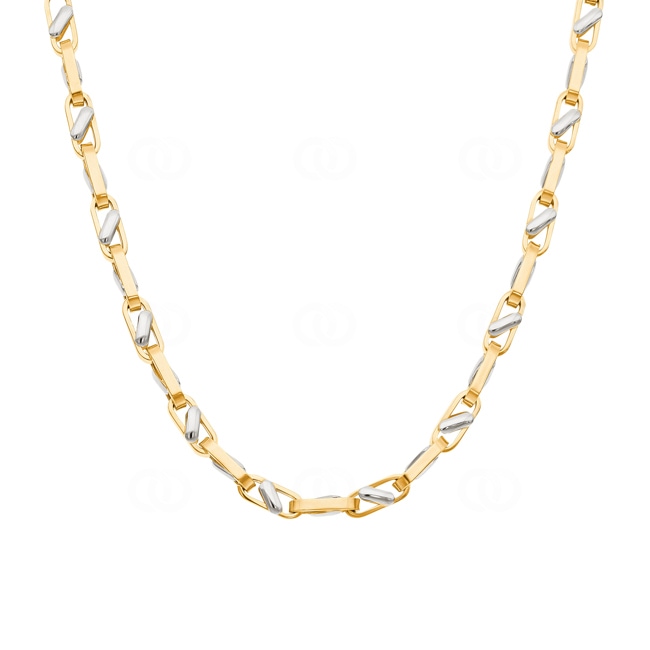 4.5mm Fantasy Chain Semi Solid 750/18 K Yellow and White Gold - KE-0098-GW