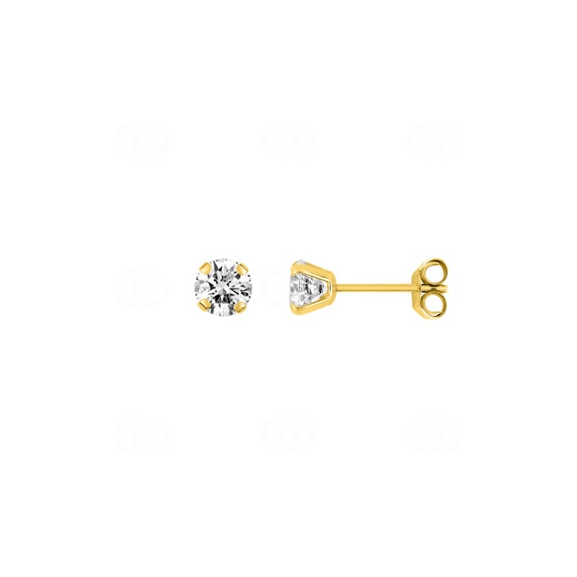 4.5mm Zirkonia Ohrstecker 375/9 K Gelbgold - 29SO19JZ