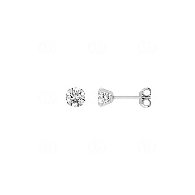 4.5mm Cubic Zirconia Stud Earrings 375/9 K White Gold - 29SO19GZ