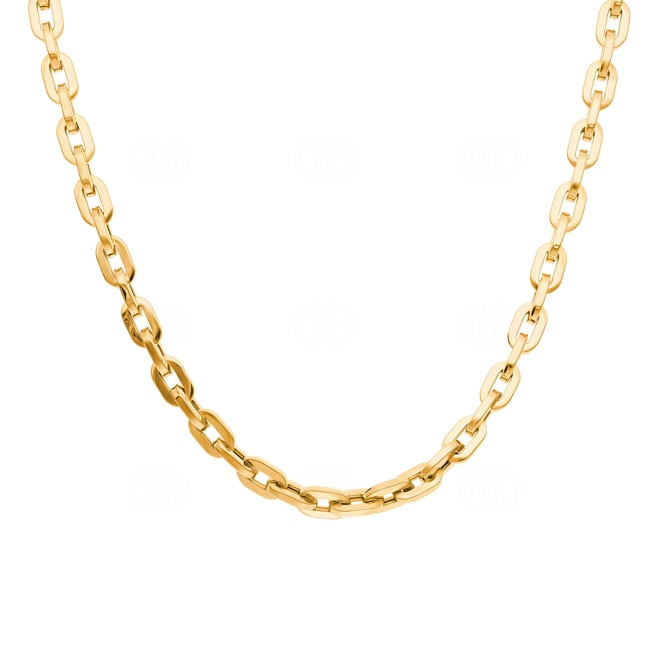 4.8mm Cable Chain Semi Solid 750/18 K Yellow Gold - KE-0088-GG