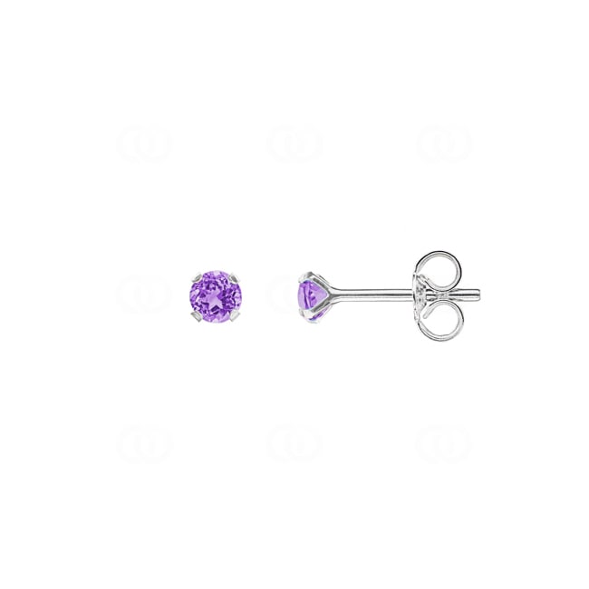 4mm Amethysten Ohrstecker 375/9 K Weissgold - 9K80354GA