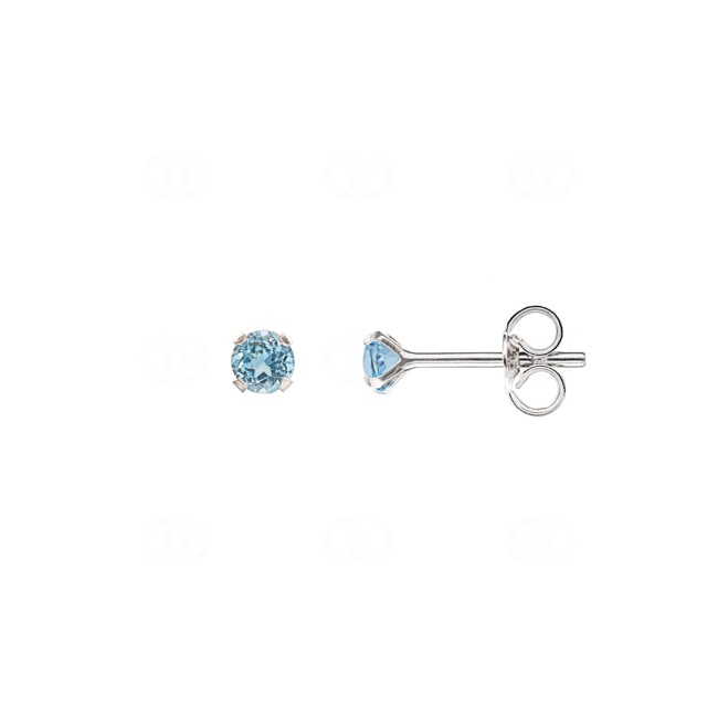 4mm Topaze bleue clous d'oreilles or gris 375/9 ct - 9K80354GT