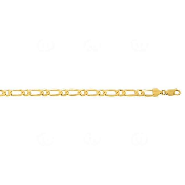 5.0mm Flat Figaro Bracelet 1+1 375/9 K Yellow Gold - 9K518.5A