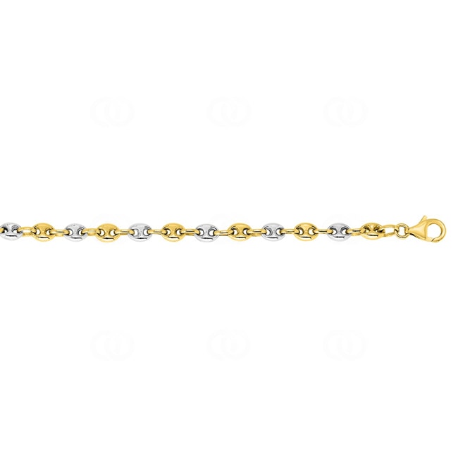 5.0mm Mariner Bracelet Semi Solid 375/9 K Yellow and White Gold - 9K2375JGA