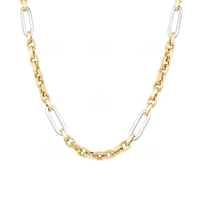 5.5mm Fantasy Chain Semi Solid 750/18 K Yellow and White Gold - KE-0179-GG