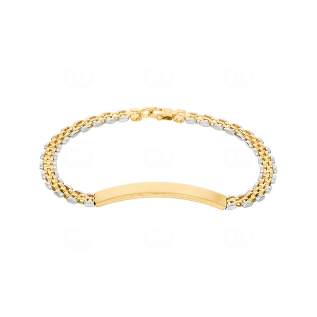 5.9mm Gravurarmband 750/18 K Gelb-/ Weissgold halbmassiv - AR-1534-GW