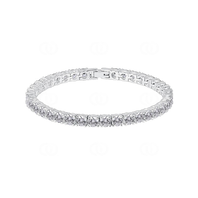 5mm Bracelet Tennis plaqué or gris avec zircones - AR0001-S-5MM