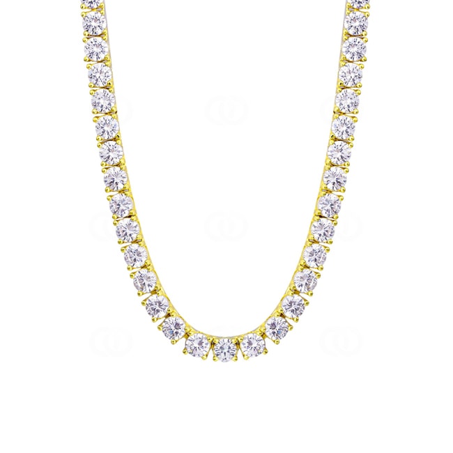 5mm Tennis Necklace Gold plated with Cubic Zirconia - KE0001-G-5MM