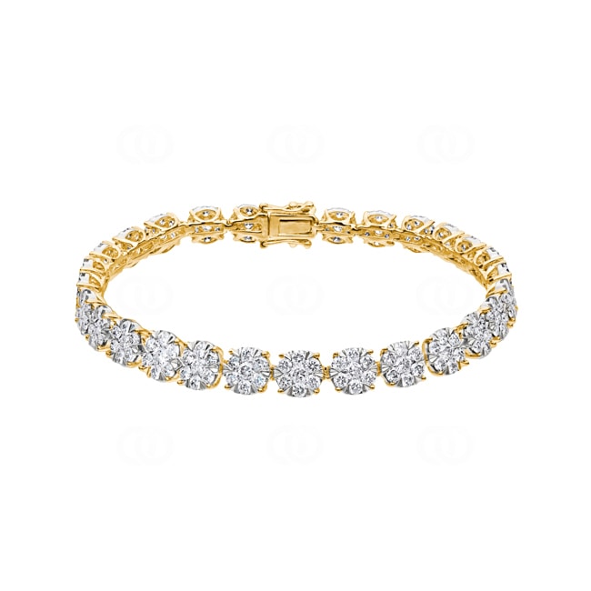 6.00 carats diamants bracelet rivière or jaune 750/18 ct - AR-69211-GG