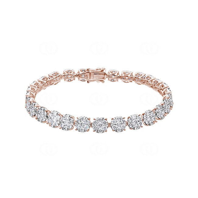 6.00 carats diamants bracelet rivière or rosé 750/18 ct - AR-69211-RG