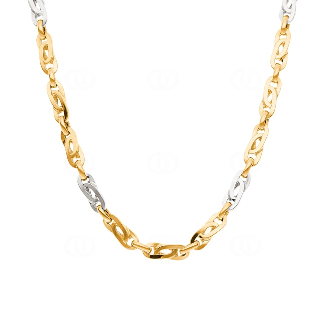 6.0mm Chaîne fantaisie or bicolore 750/18 ct semi-massif - KE-0003-GG