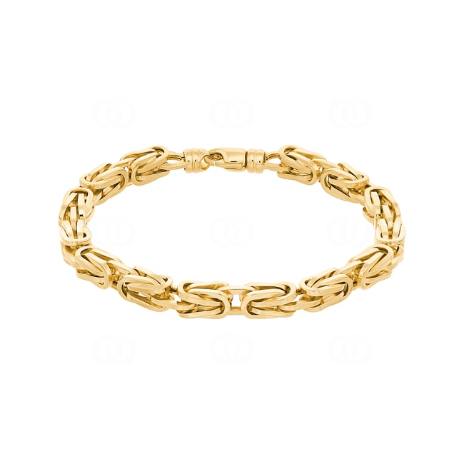 7.0mm Classic Byzantine Bracelet Semi Solid 750/18 K Yellow Gold - AR-7800-GG