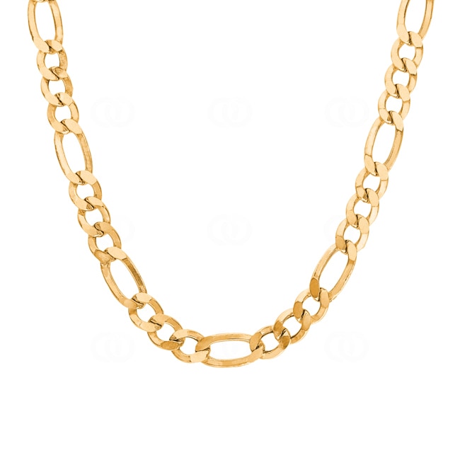 7.7mm Chaîne Figaro or jaune 750/18 ct semi-massif - KE-F180-GG