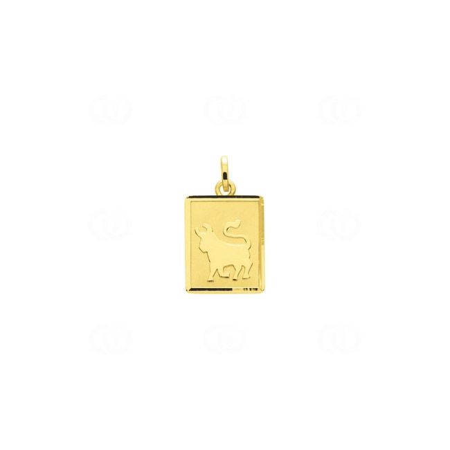 Pendentif or jaune 750/18 ct 12x15mm, Signe du zodiaque Taureau - 73221