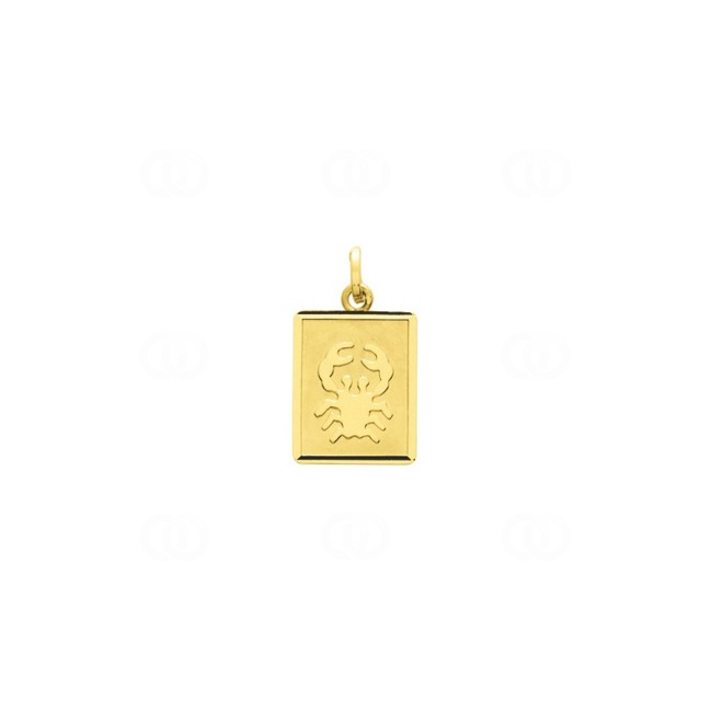 Pendentif or jaune 750/18 ct 12x15mm, Signe du zodiaque Cancer - 73223