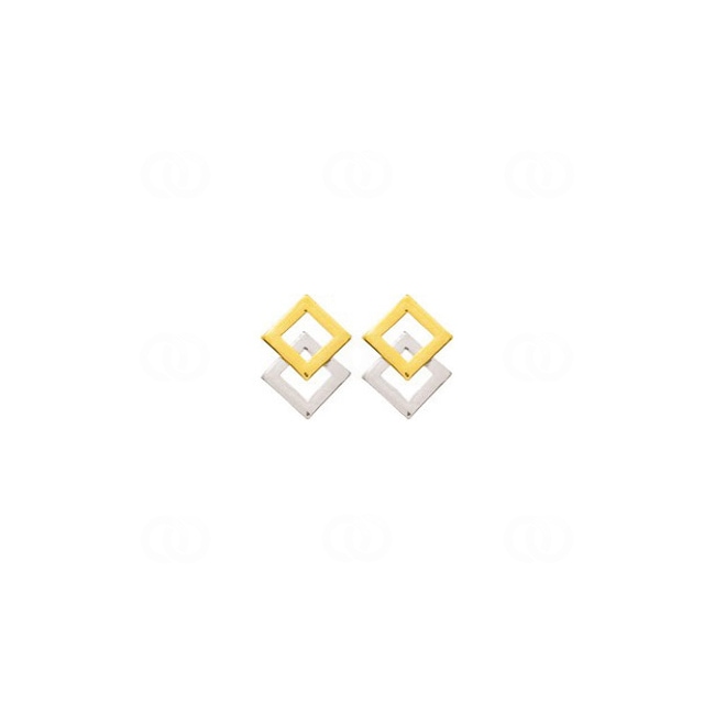 Stud Earrings 750/18 K Yellow Gold Two-tone - 8006G