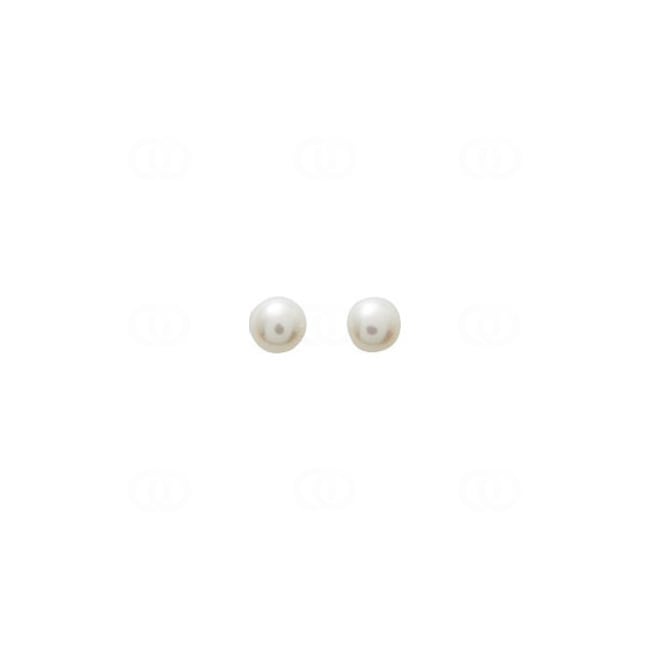 Stud Earrings 750/18 K Yellow Gold with Freshwater Pearl Ø 4mm - 8054.3P