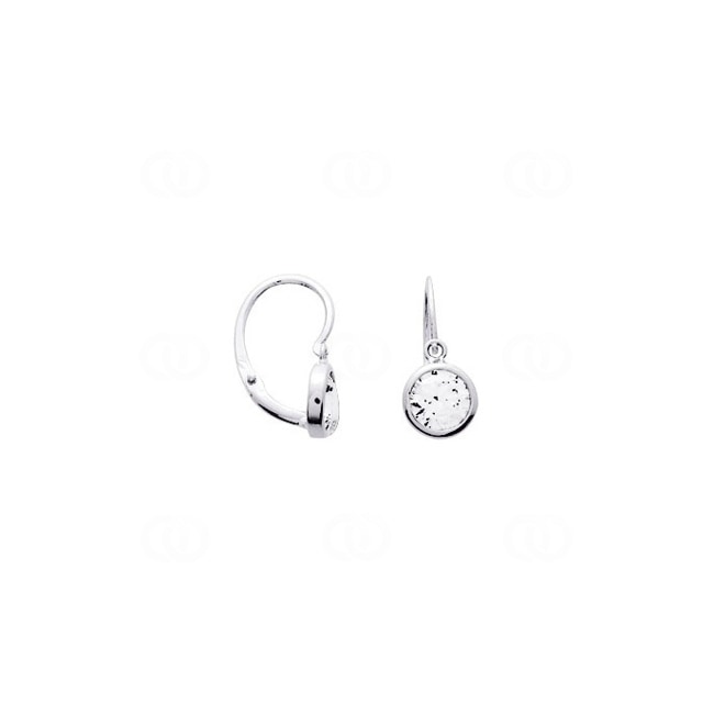 Earrings 750/18 K White Gold with round Cubic Zirconia - 8395.1GZ