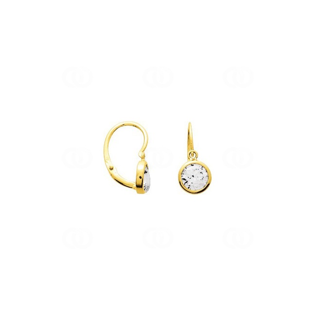 Earrings 750/18 K Yellow Gold with round Cubic Zirconia - 8395.1Z