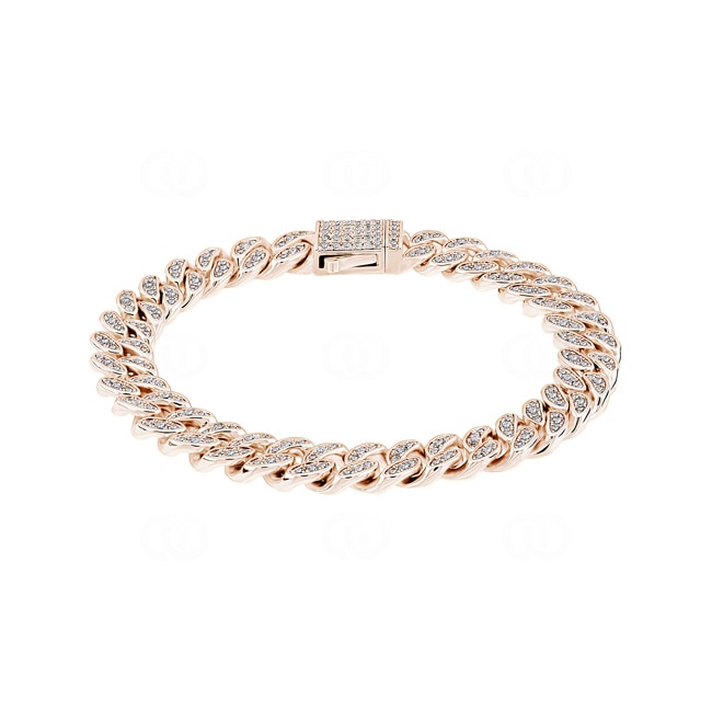 8mm Cuban Link Panzerarmband Rosé vergoldet mit Zirkonia 8mm Cuban Link Panzerarmband Rosé vergoldet mit Zirkonia - AR0021-R-8MM