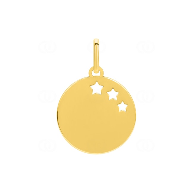 Plakette 750/18 K Gelbgold Sterne Ø 15mm - P145