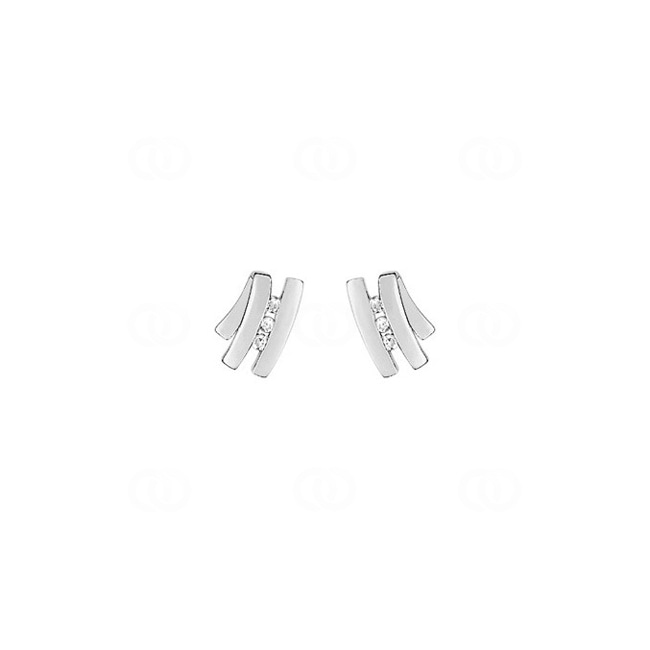 Stud Earrings 750/18 K White Gold with Diamonds 0.04ct. H/p1 - PD226GB5