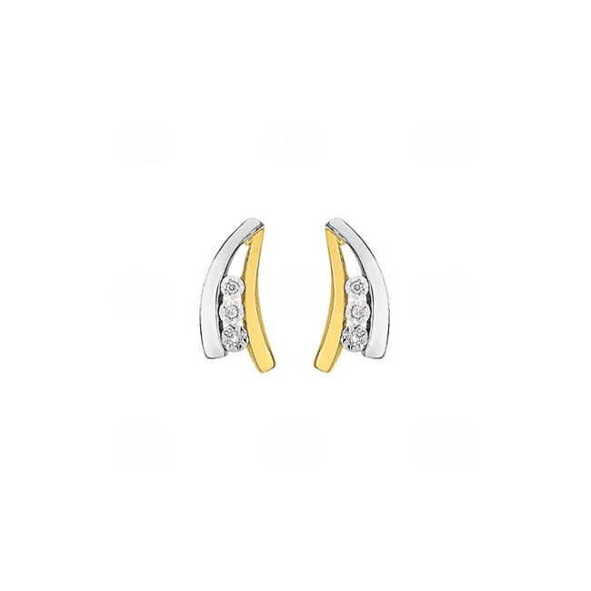 Ohrstecker 750/18 K Gelb-/Weissgold mit Diamanten 0.03ct. H/p1 - PG212BB5