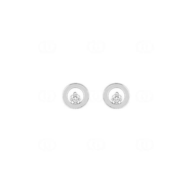 Clous d'oreilles or gris 750/18 ct avec diamants 0.02ct. H/p1 - RC254GB4