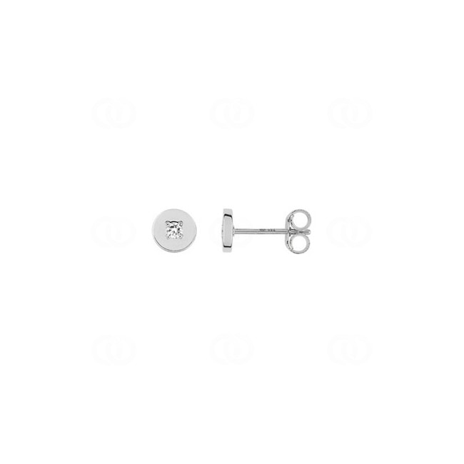 Clous d'oreilles or gris 750/18 ct avec diamants 0.05ct. H/p1 - S18.21106