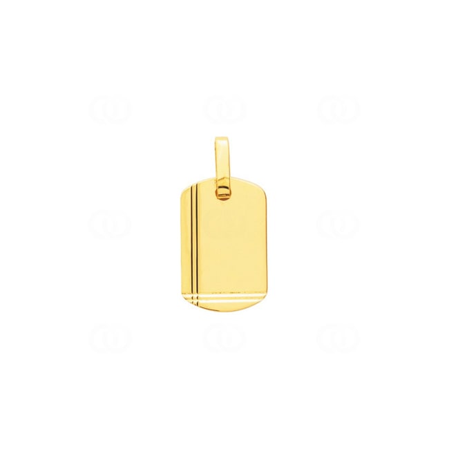 Engravable Pendant 750/18 K Yellow Gold tonneau 15 x 24mm - T2.1