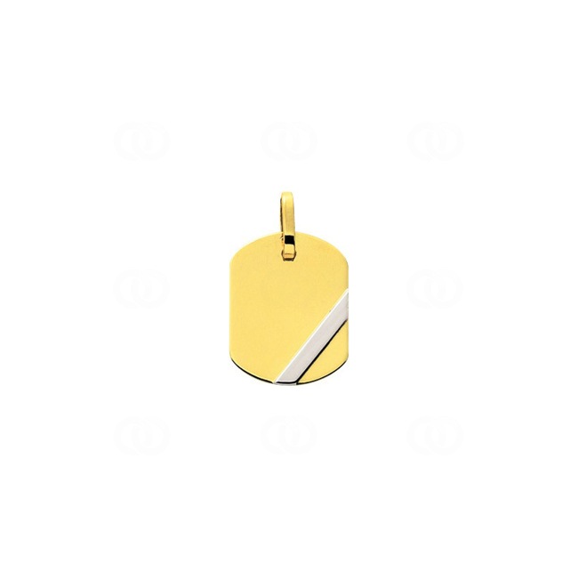 Plakette 750/18 K Gelb-/Weissgold 15x19mm - T3.3G