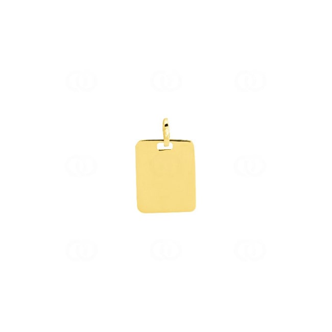 Engravable Pendant 750/18 K Yellow Gold 12x14mm - T7
