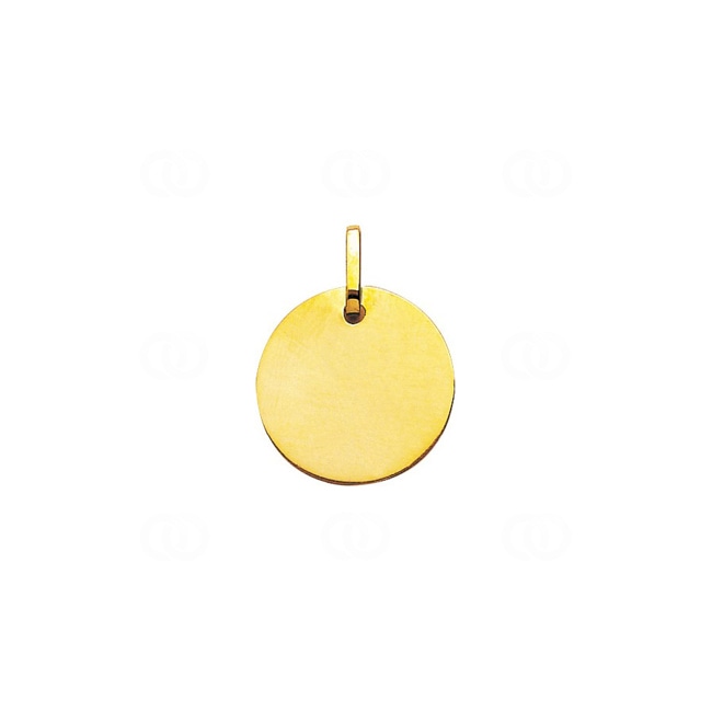 Plakette 750/18 K Gelbgold rund Ø 18mm - V5