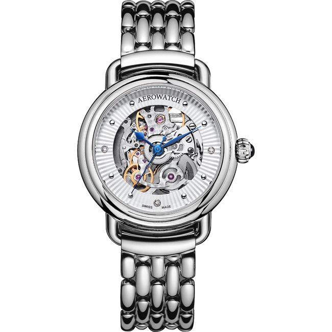 Aerowatch 1942 Lady Automatic Skeleton en acier inoxydable - A 60960 AA18 M