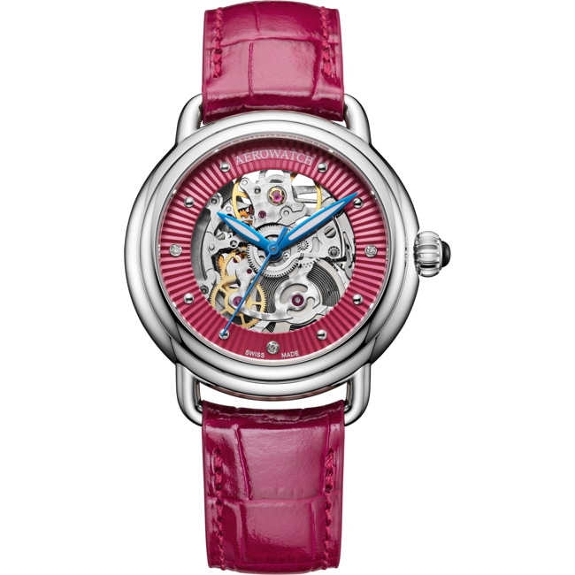 Aerowatch 1942 Lady Automatic Skeleton Rouge - A 60960 AA21