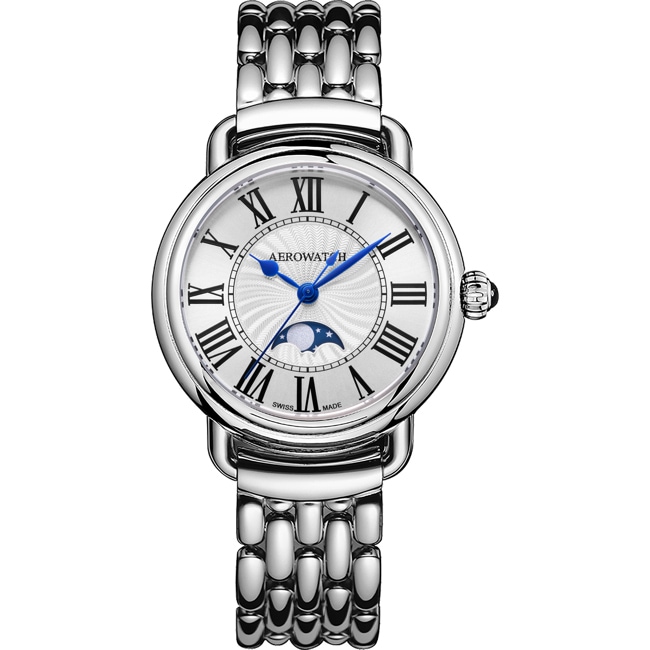 Aerowatch 1942 Lady Moon Phase Edelstahl - A 43960 AA03 M