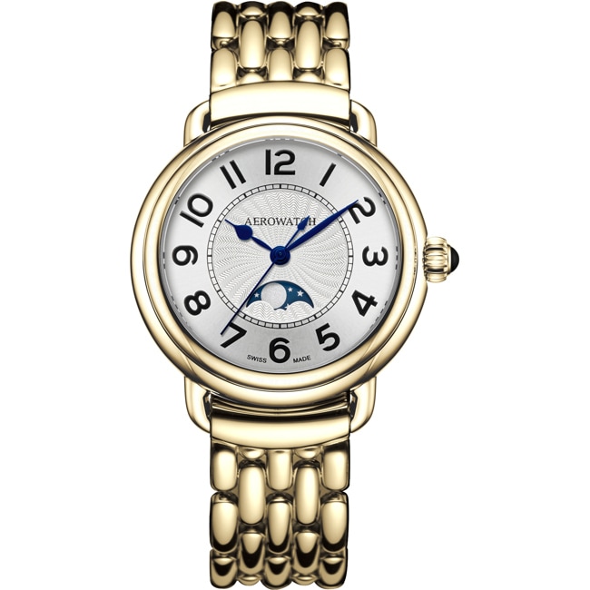 Aerowatch 1942 Lady Moon Phase Gold - A 43960 JA04 M