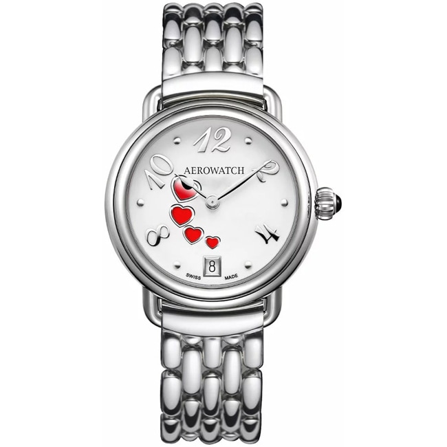 Aerowatch 1942 Lady Swirling Love Stainless steel silver - A 44960 AA22 M