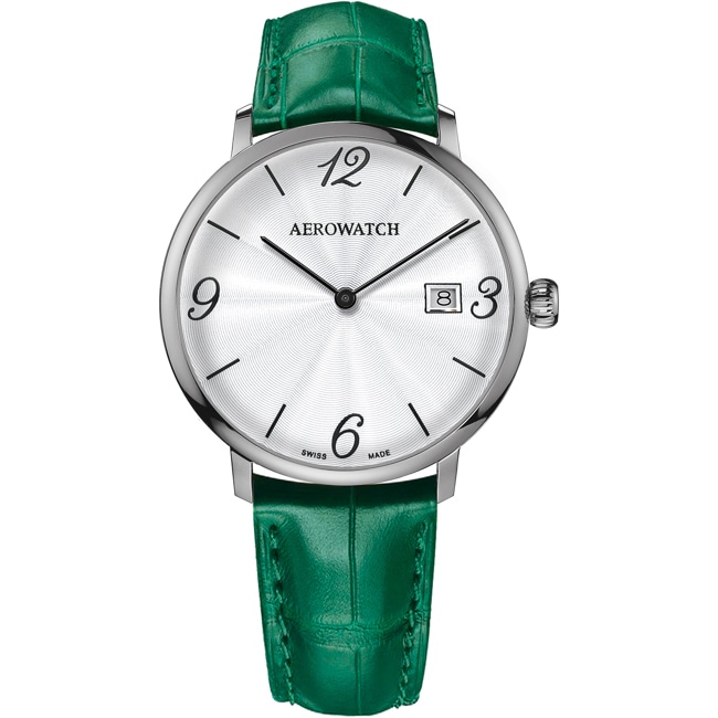 Aerowatch Héritage Slim en cuir vert - A 21976 AA04