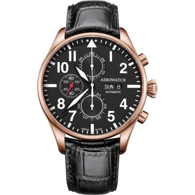 Aerowatch Les Grandes Classiques Aviator Automatic Chrono Day-Date Rosé - A 61989 RO09